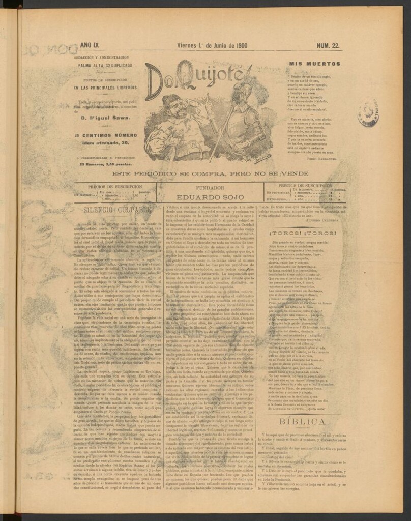 Miniatura de Don Quijote (Madrid) del 1 de junio de 1900