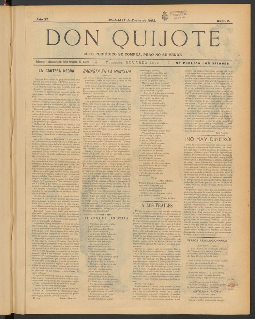 Miniatura de Don Quijote (Madrid) del 17 de enero de 1902