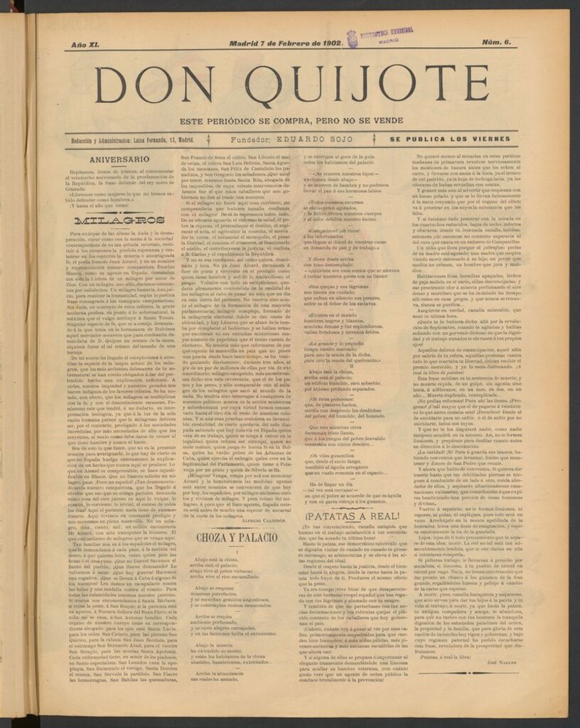 Miniatura de Don Quijote (Madrid) del 7 de febrero de 1902