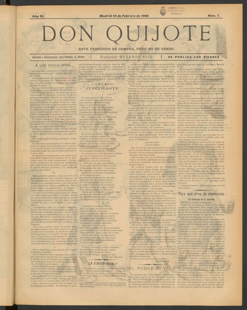 Miniatura de Don Quijote (Madrid) del 14 de febrero de 1902