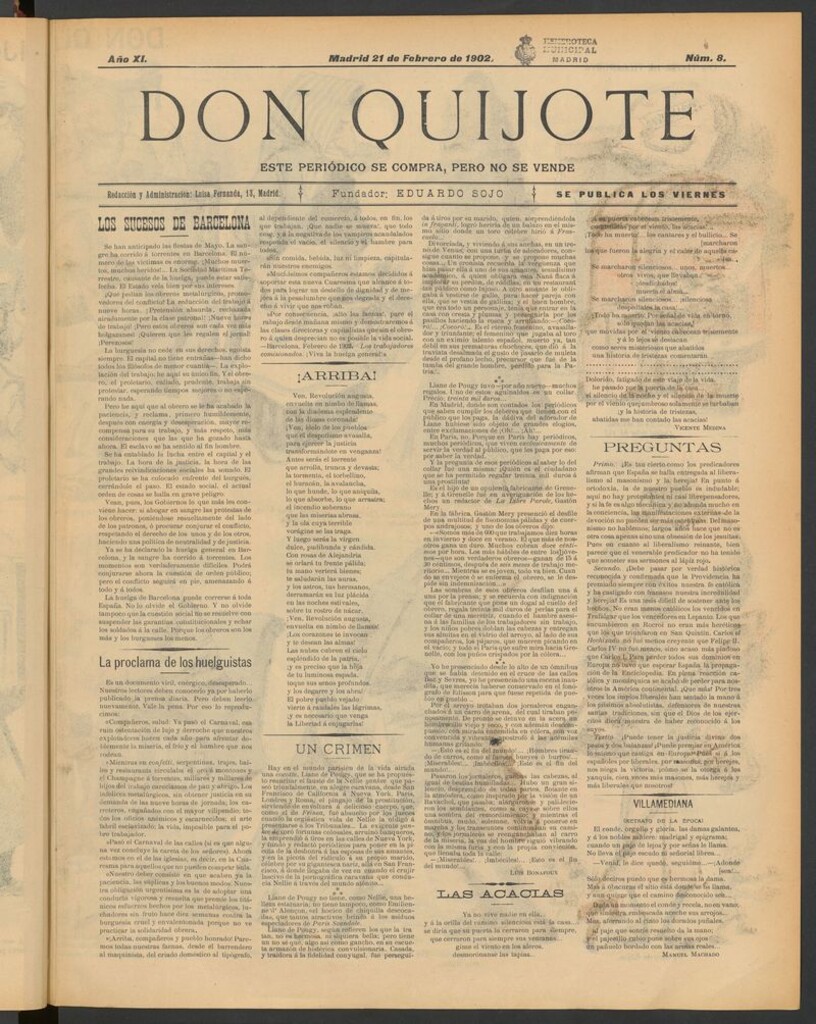 Miniatura de Don Quijote (Madrid) del 21 de febrero de 1902