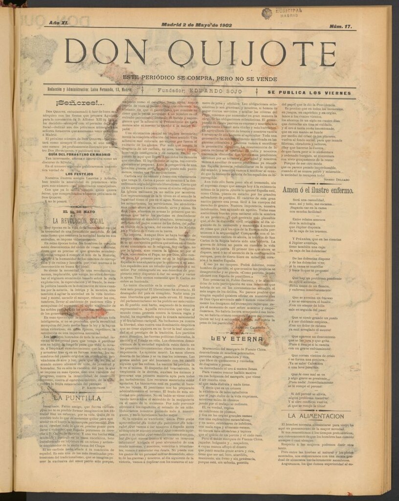 Miniatura de Don Quijote (Madrid) del 2 de mayo de 1902