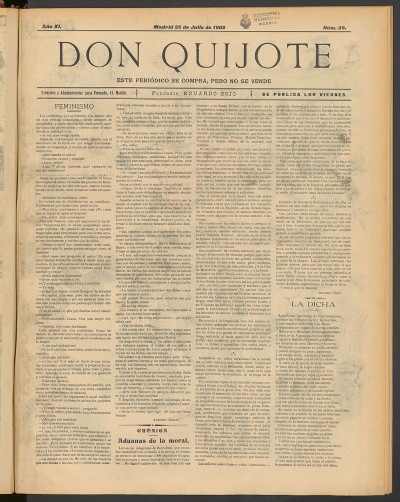 Miniatura de Don Quijote (Madrid) del 25 de julio de 1902