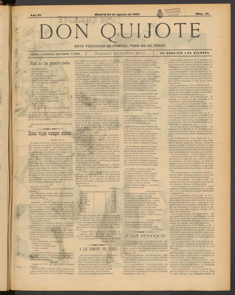 Miniatura de Don Quijote (Madrid) del 29 de agosto de 1902