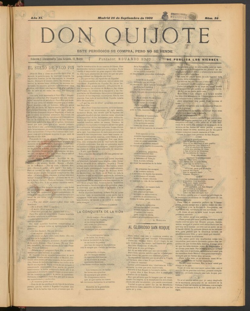 Miniatura de Don Quijote (Madrid) del 26 de septiembre de 1902