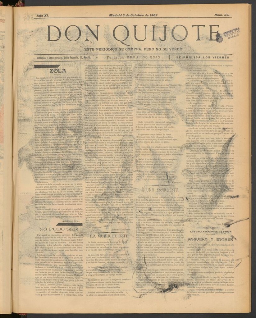 Miniatura de Don Quijote (Madrid) del 3 de octubre de 1902