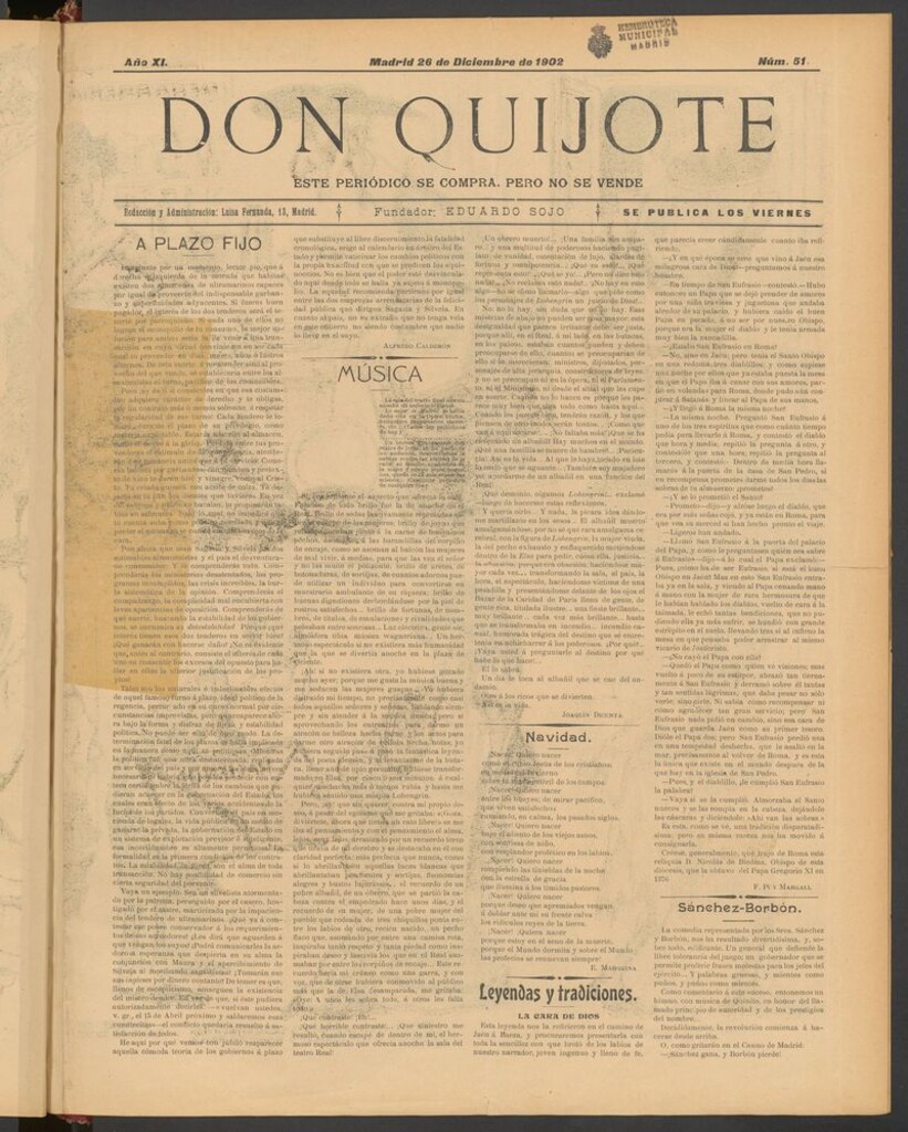 Miniatura de Don Quijote (Madrid) del 26 de diciembre de 1902