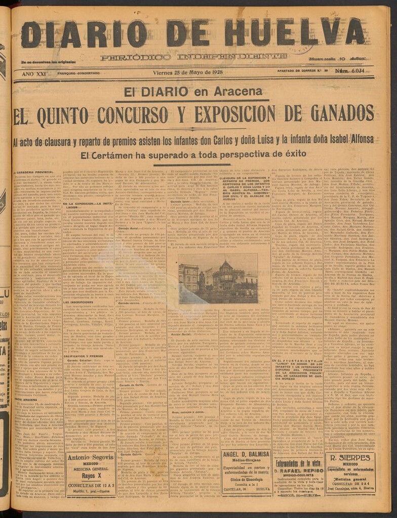 Miniatura de Diario de Huelva : periódico independiente del 25 de mayo de 1928