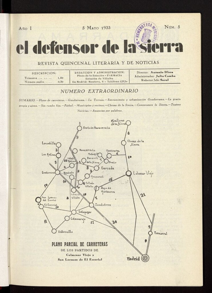 Miniatura de El defensor de la sierra: revista quincenal literaria y de noticias del 5 de mayo de 1933