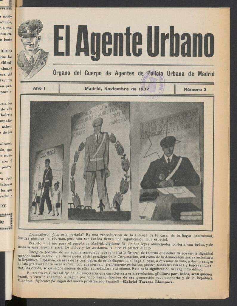 Miniatura de El agente urbano : Organo del Cuerpo de Agentes de Policia de Madrid de noviembre de 1937