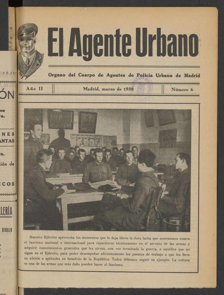 Miniatura de El agente urbano : Organo del Cuerpo de Agentes de Policia de Madrid de marzo de 1938