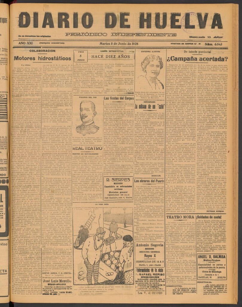 Miniatura de Diario de Huelva : periódico independiente del 5 de junio de 1928