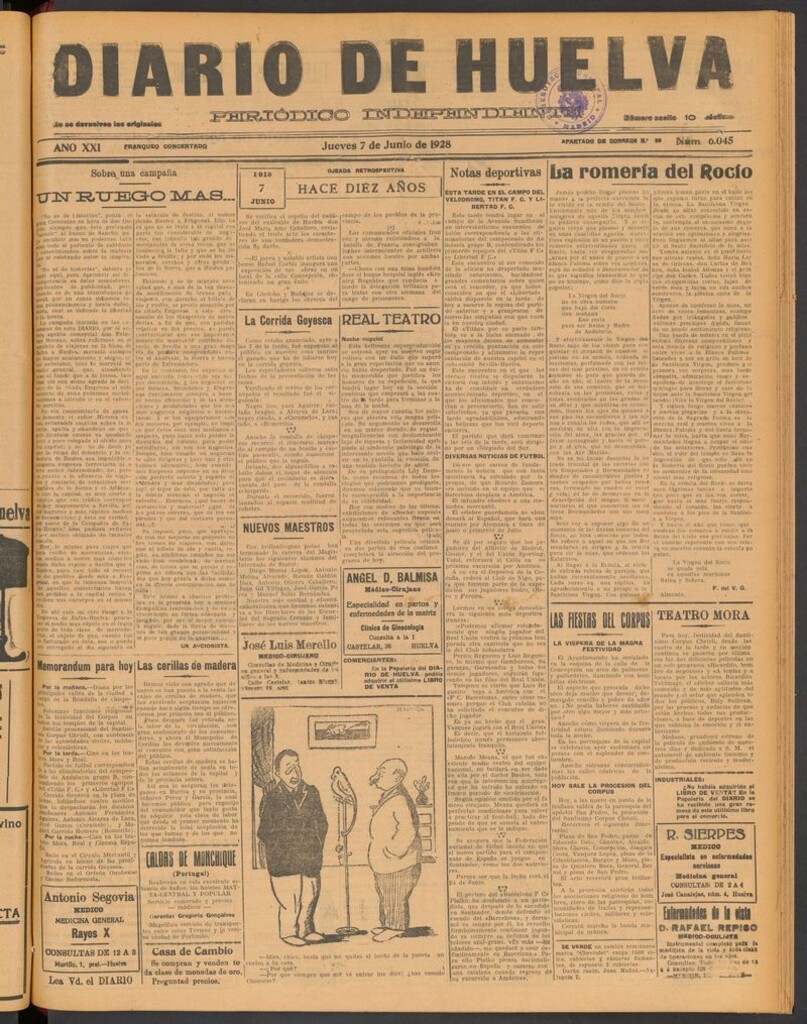 Miniatura de Diario de Huelva : periódico independiente del 7 de junio de 1928