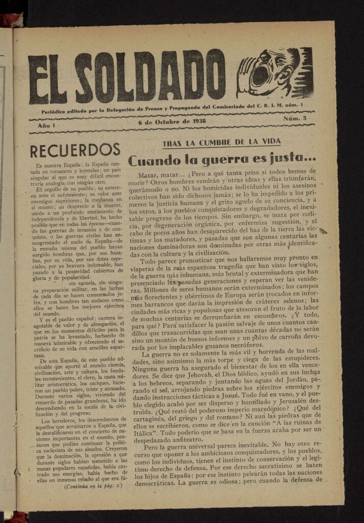Miniatura de El Soldado del 6 de octubre de 1938