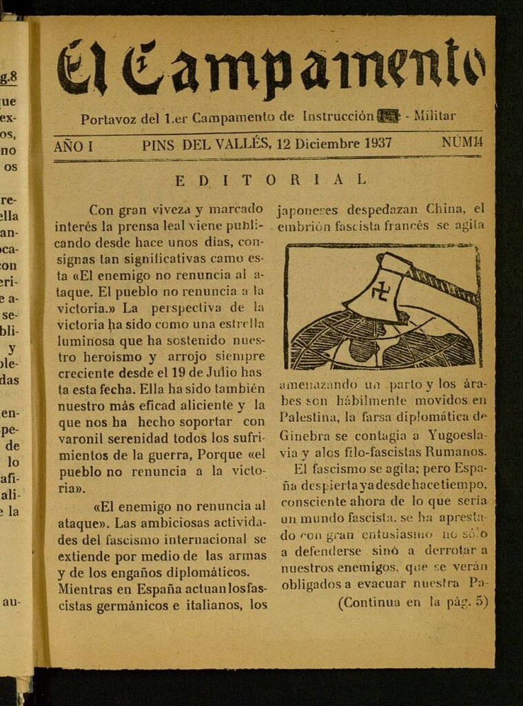Miniatura de El Campamento : Portavoz del 1º Campamento de Instrucción Premilitar del 12 de diciembre de 1937