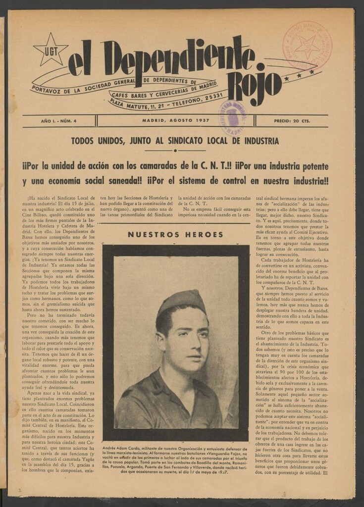 Miniatura de El Dependiente Rojo de agosto de 1937