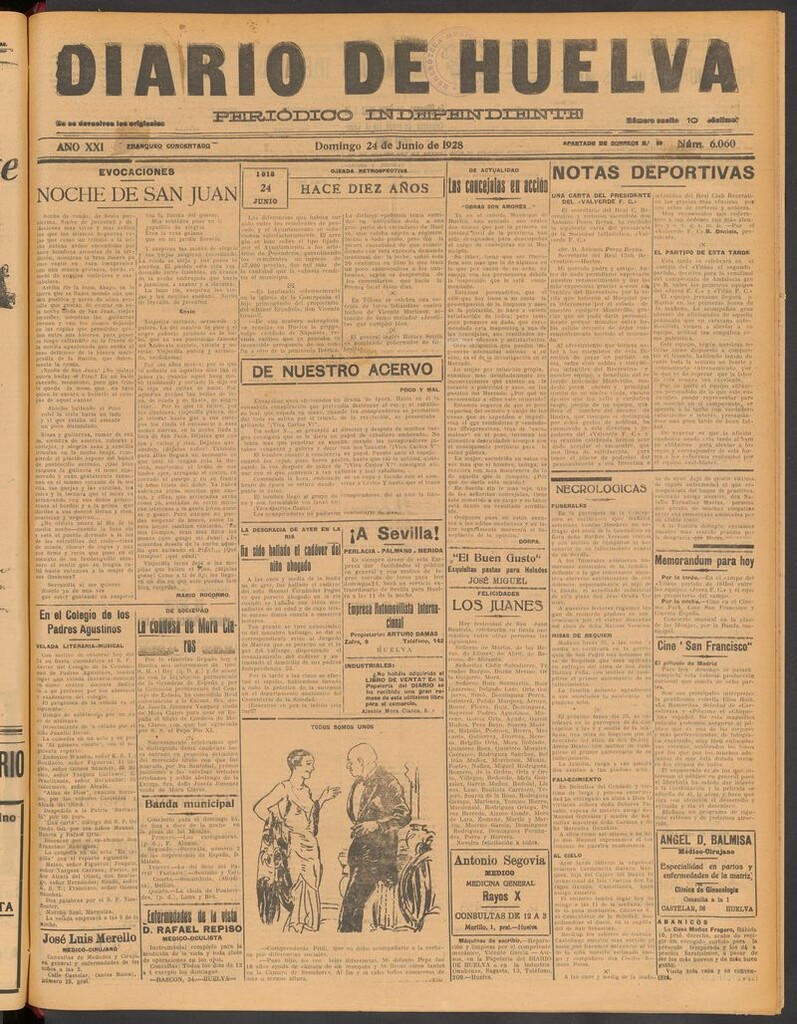 Miniatura de Diario de Huelva : periódico independiente del 24 de junio de 1928
