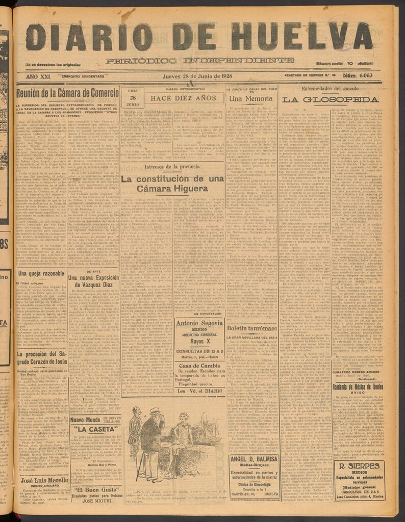 Miniatura de Diario de Huelva : periódico independiente del 28 de junio de 1928