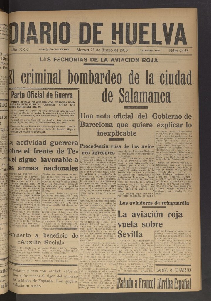 Miniatura de Diario de Huelva : periódico independiente del 25 de enero de 1938