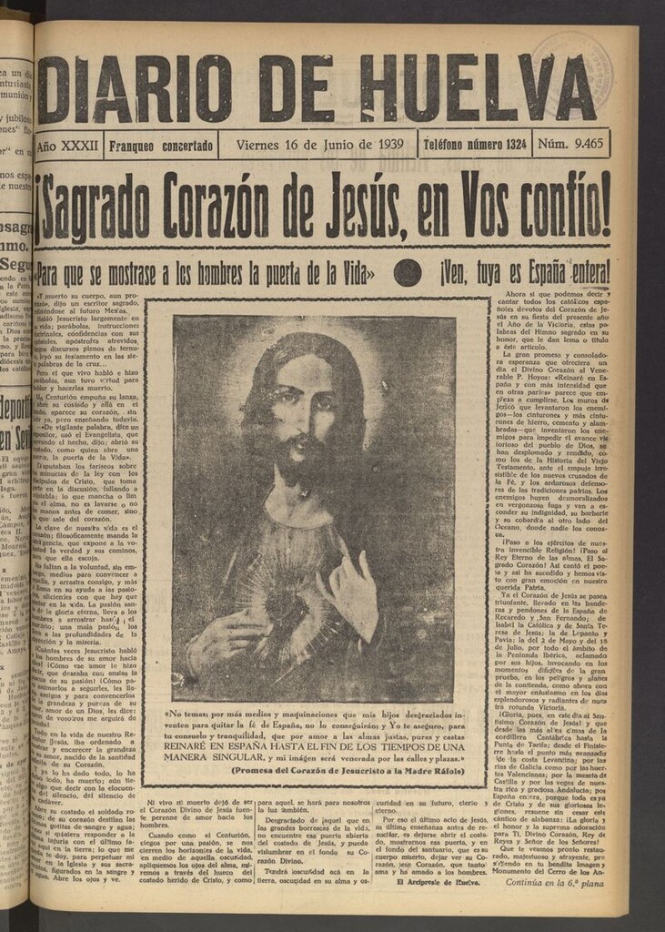 Miniatura de Diario de Huelva : periódico independiente del 16 de junio de 1939