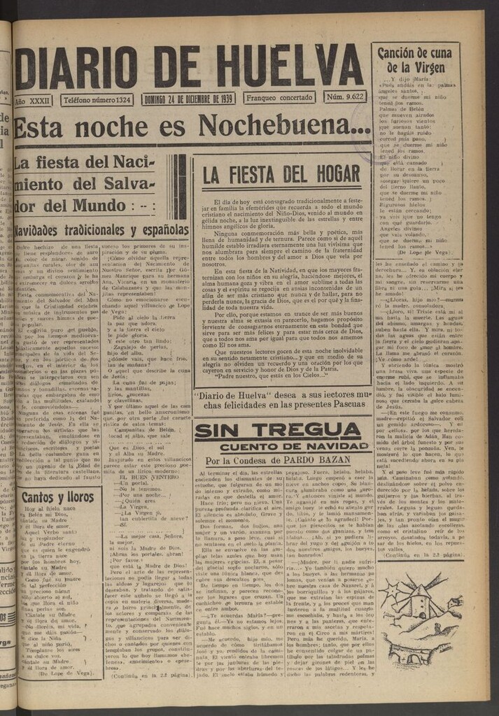 Miniatura de Diario de Huelva : periódico independiente del 24 de diciembre de 1939