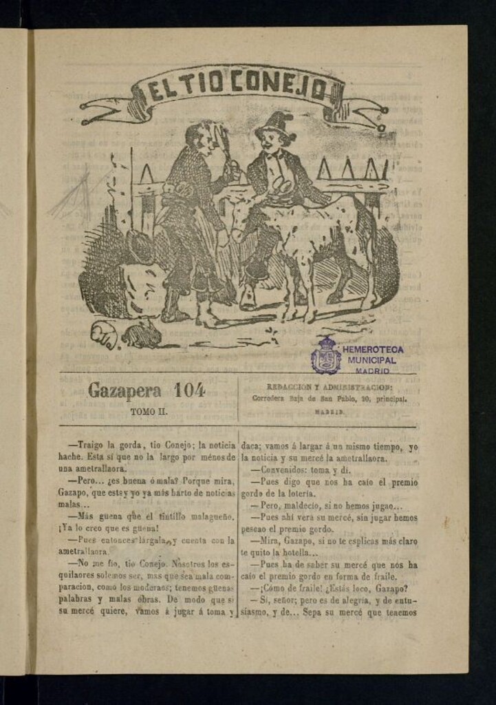 Miniatura de El Tío Conejo. Gazapera 104