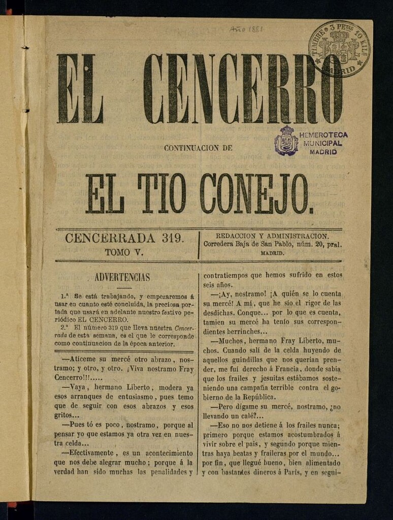 Miniatura de El cencerro. Cencerrada 319