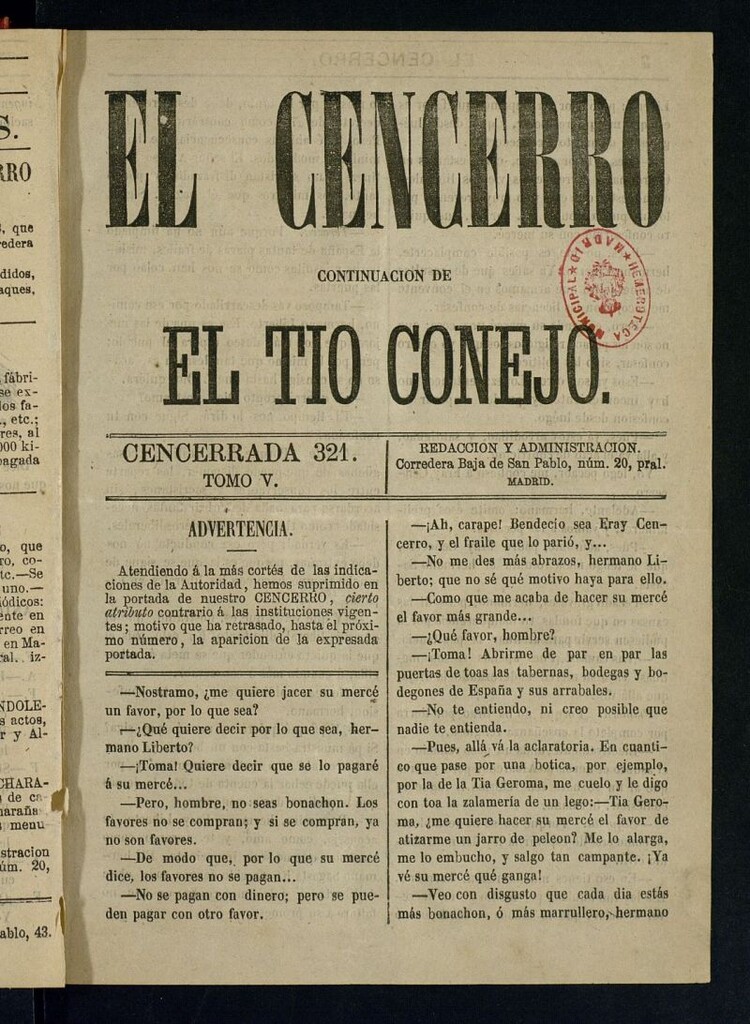 Miniatura de El cencerro. Cencerrada 321
