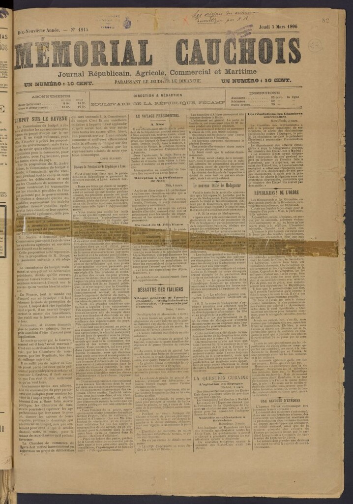 Miniatura de Mémorial Cauchois del 5 de marzo de 1896