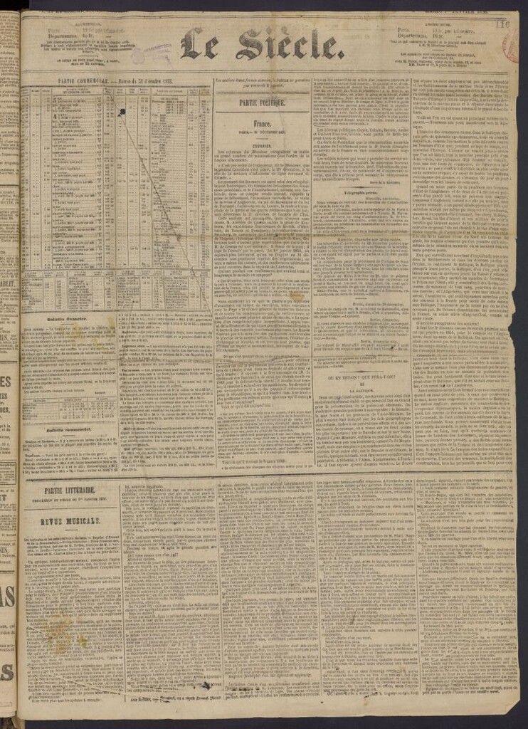 Miniatura de Le Siècle del 31 de diciembre de 1856