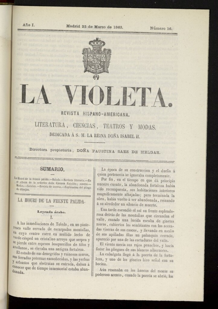 Miniatura de La Violeta: revista hispano-americana del 22 de marzo de 1863, nº 16