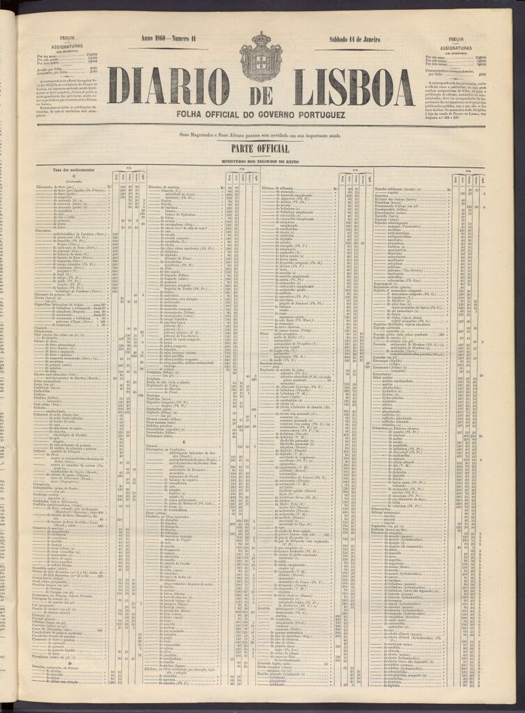 Miniatura de Diário de Lisboa : folha official do goberno portugues del 14 de enero de 1860, nº 11