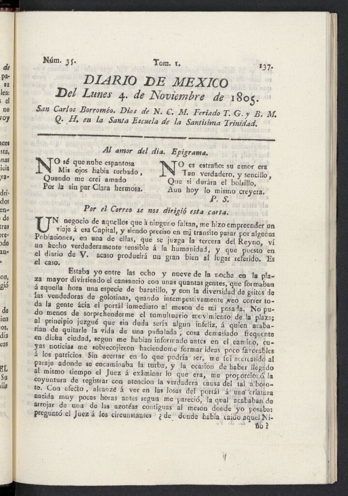 Miniatura de Diario de México del 4 de noviembre de 1805, nº 35