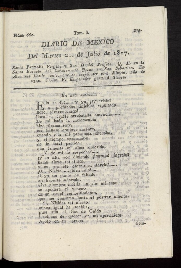 Miniatura de Diario de México del 21 de julio de 1807, nº 660