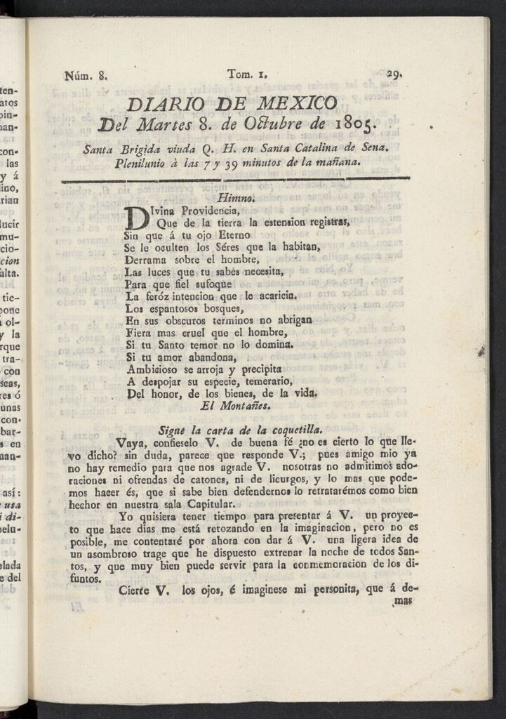 Miniatura de Diario de México del 8 de octubre de 1805, nº 8