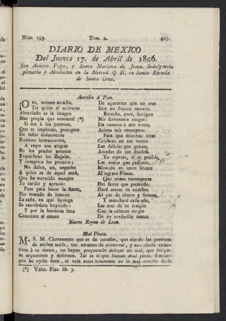 Miniatura de Diario de México del 17 de abril de 1806, nº 199