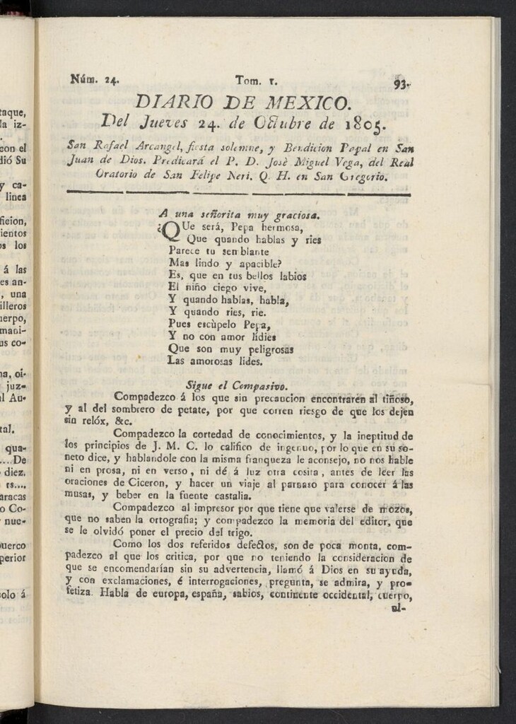 Miniatura de Diario de México del 24 de octubre de 1805, nº 24