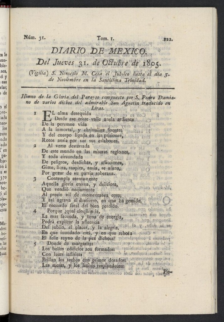 Miniatura de Diario de México del 31 de octubre de 1805, nº 31