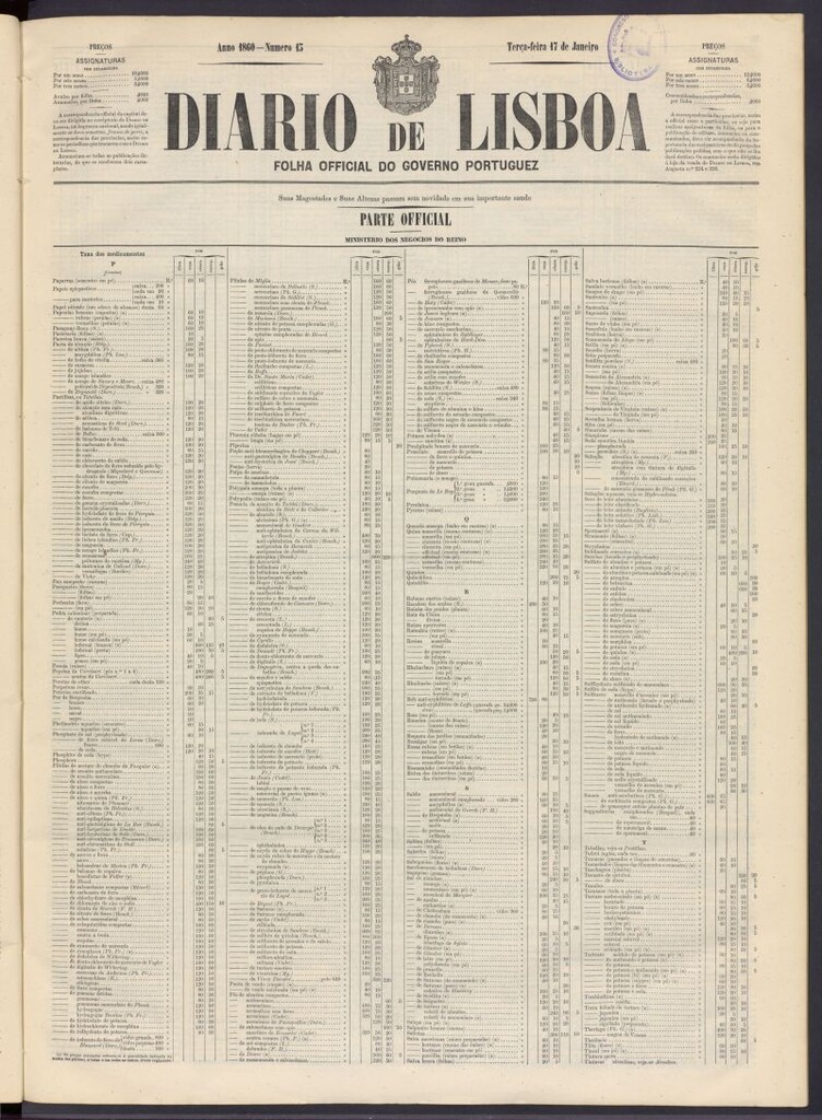 Miniatura de Diário de Lisboa : folha official do goberno portugues del 17 de enero de 1860, nº 13