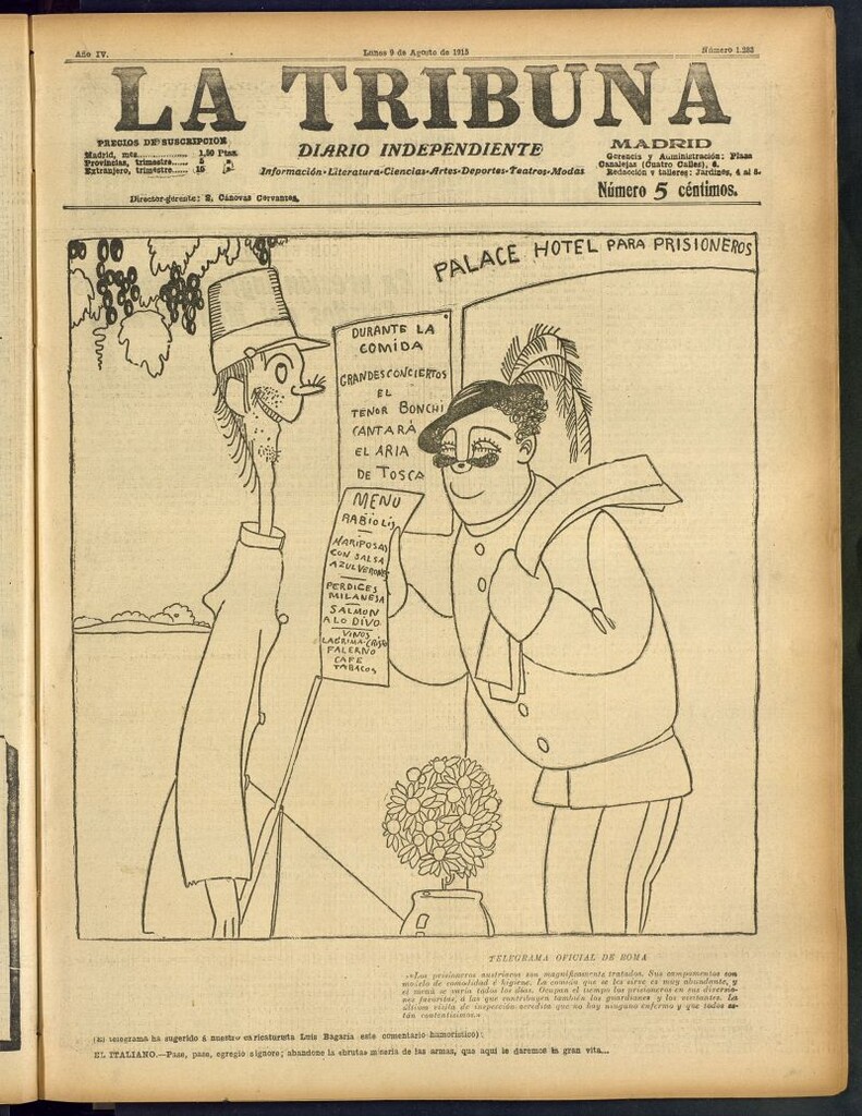 Miniatura de La Tribuna: diario independiente del 9 de agosto de 1915