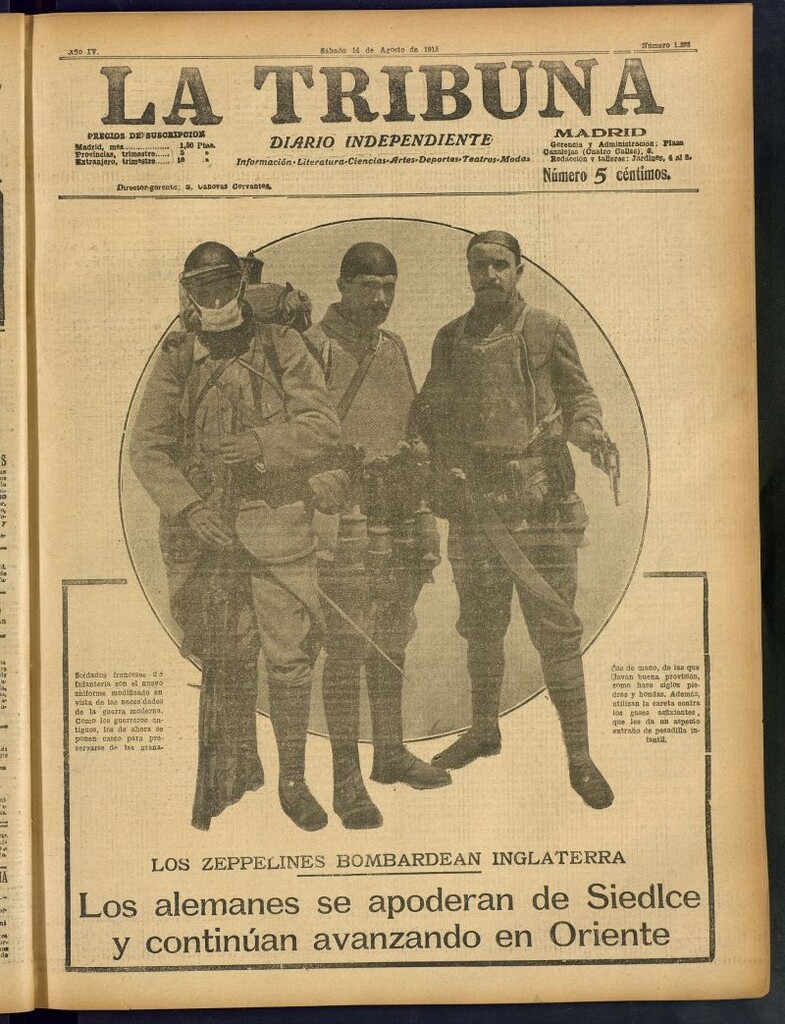 Miniatura de La Tribuna: diario independiente del 14 de agosto de 1915