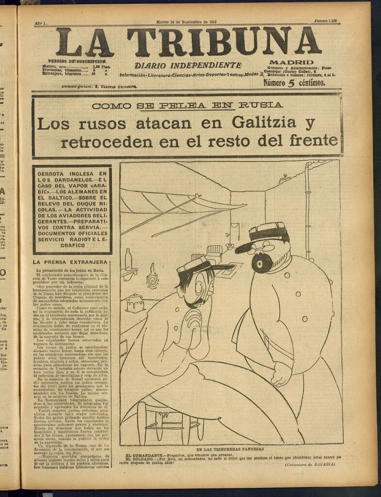 Miniatura de La Tribuna: diario independiente del 14 de septiembre de 1915
