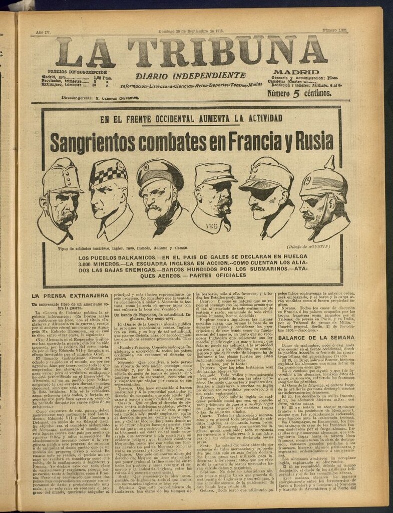Miniatura de La Tribuna: diario independiente del 26 de septiembre de 1915