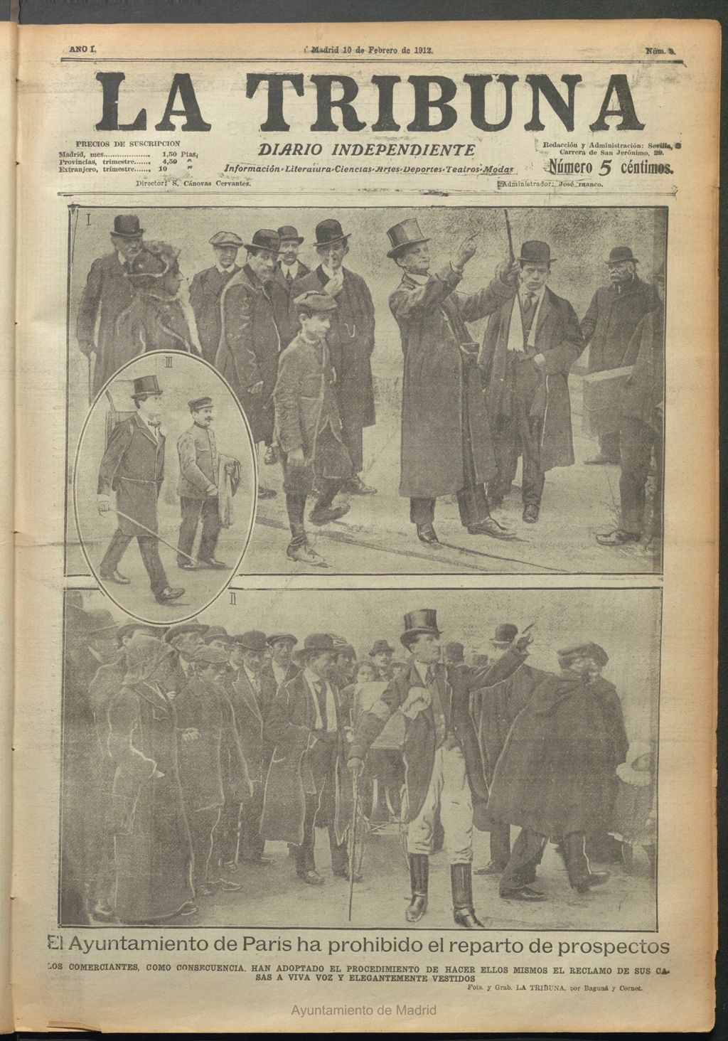 Miniatura de La Tribuna del 10 de febrero de 1912