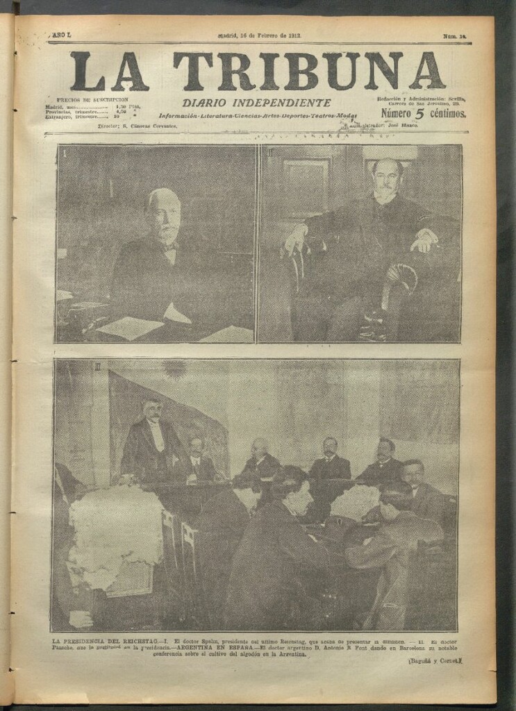 Miniatura de La Tribuna del 16 de febrero de 1912