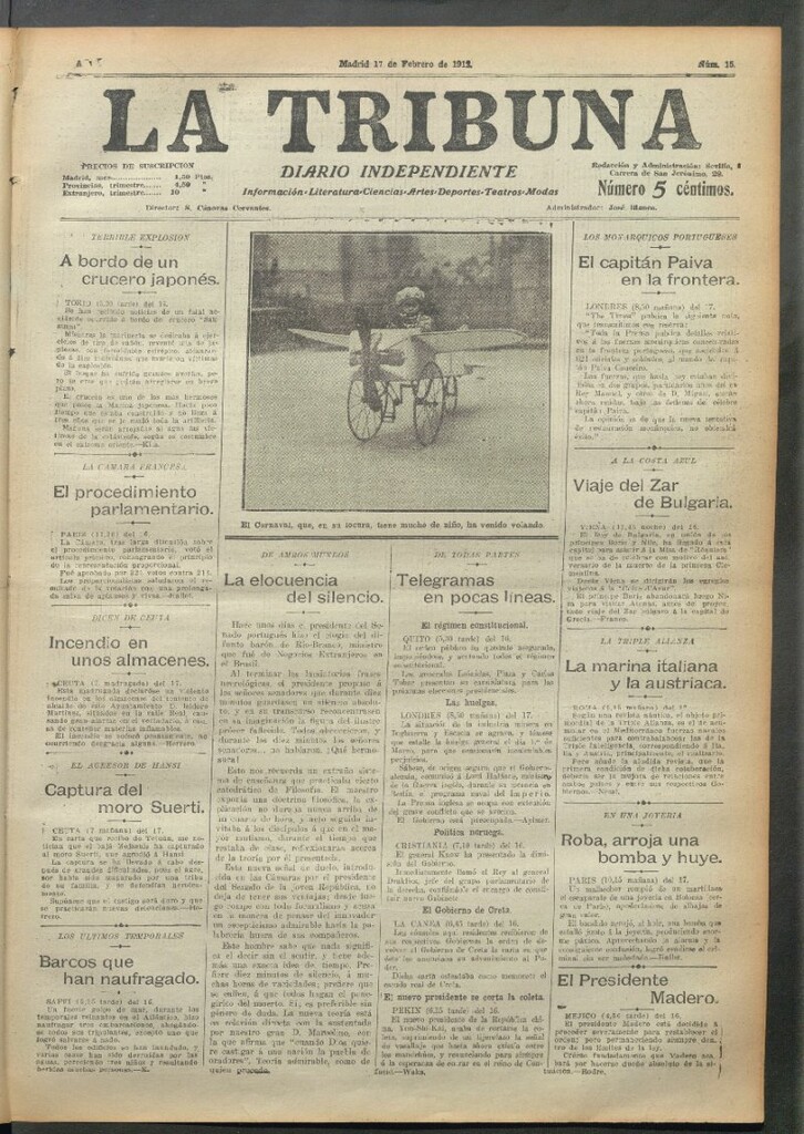 Miniatura de La Tribuna del 17 de febrero de 1912