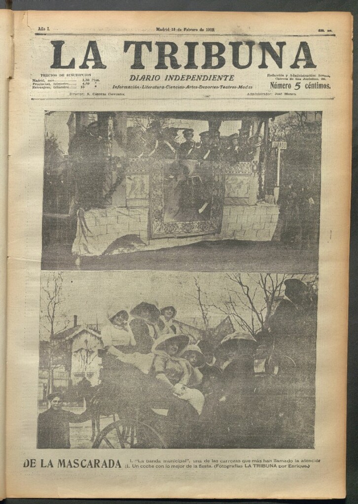 Miniatura de La Tribuna del 18 de febrero de 1912