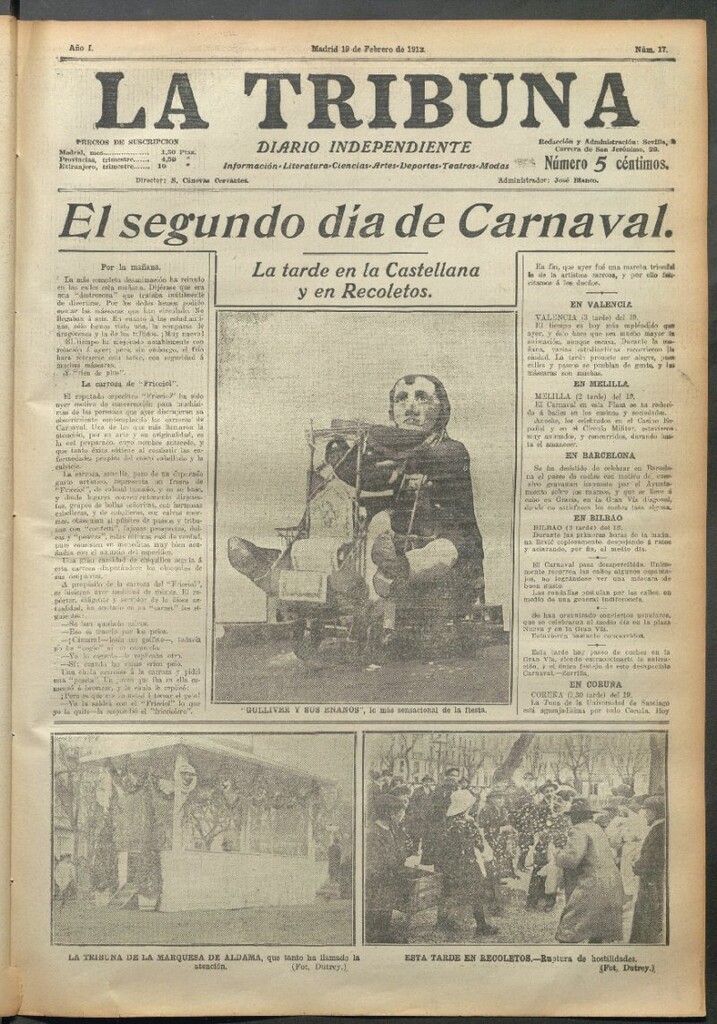 Miniatura de La Tribuna del 19 de febrero de 1912