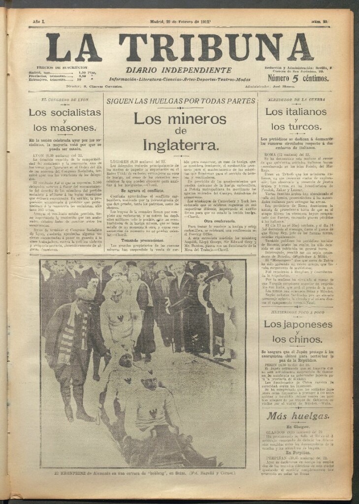 Miniatura de La Tribuna del 22 de febrero de 1912