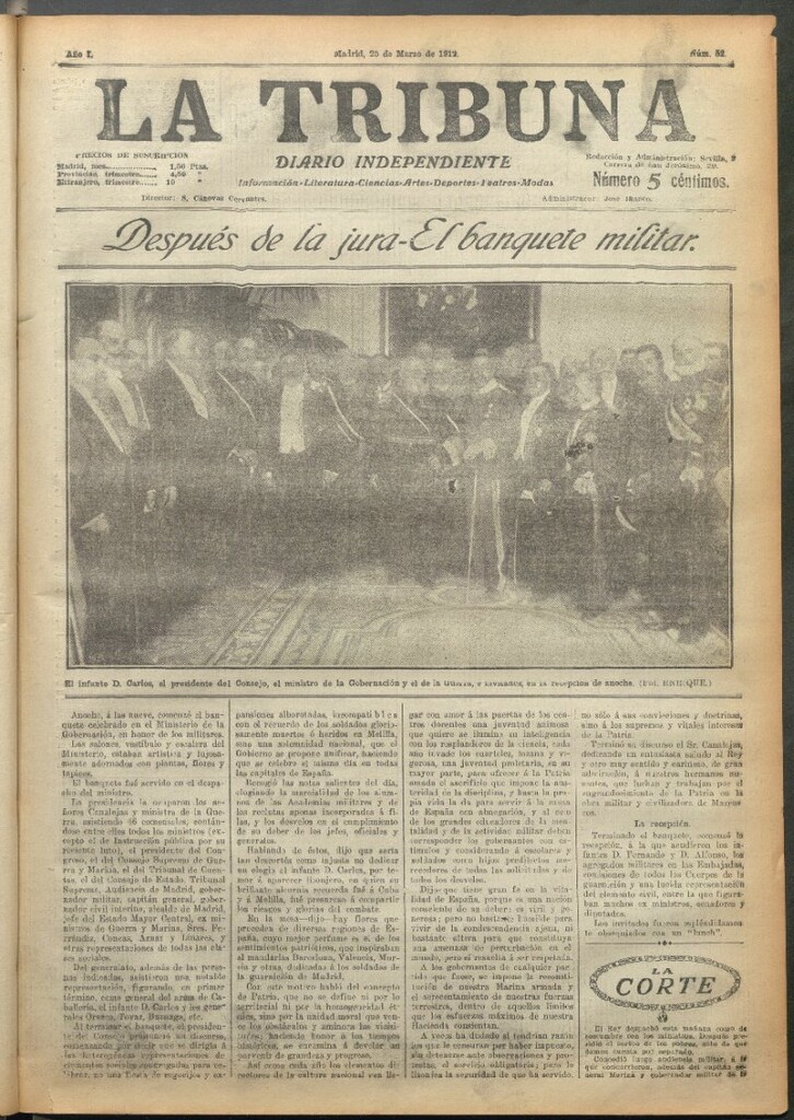 Miniatura de La Tribuna del 25 de marzo de 1912